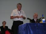 Tony Woodley: speaking with John Hendy QC chairing the Fringe meeting and Sarah Veale of the TUC in the background